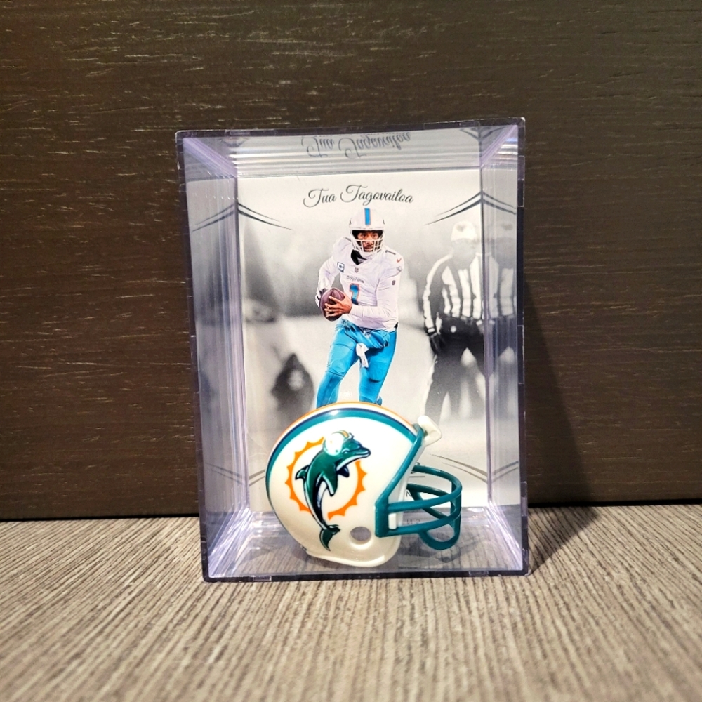 Tua Tagovailoa Miami Dolphins Mini Helmet Football Sports Box